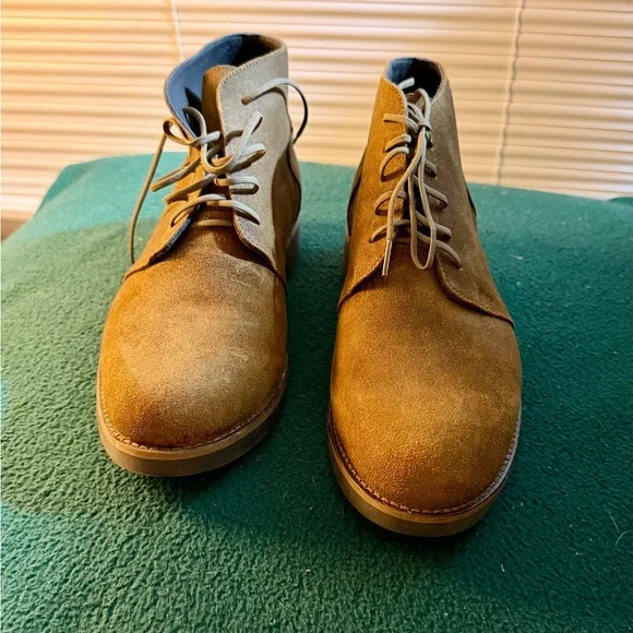 Men's Brown Suede Lace-Up Chukka Boots - Waxed Leather - Picture 11 of 14